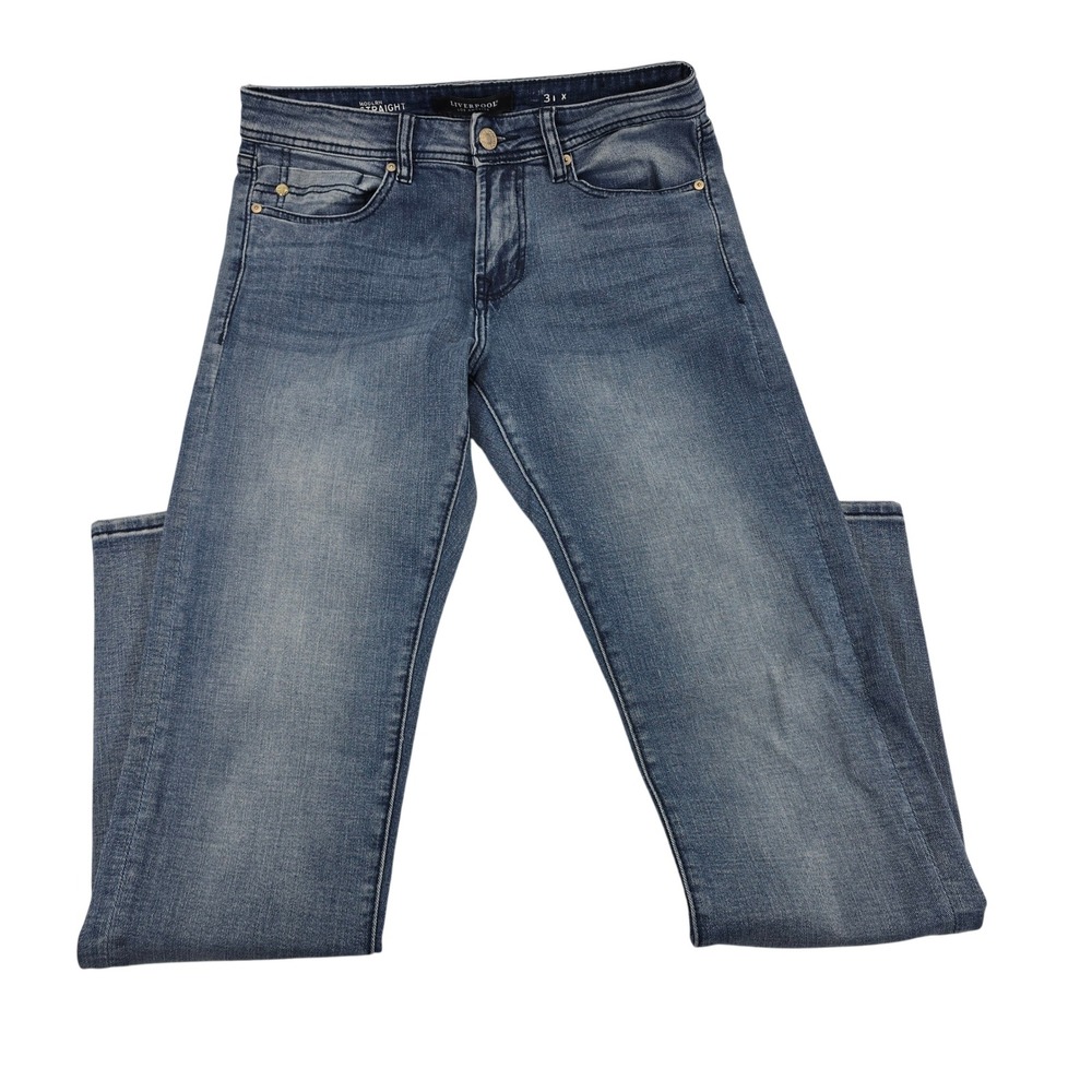 Liverpool Modern‎ Straight Leg Jeans Mens 31x33 Blue Wash Denim Pants